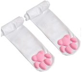 Cat Paw Pad Sock, Puffy Pawpad Socks Pink Cute Thigh High Socks for Girls kids Women CosplayToes Beans Socks