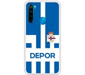 Funda original compatible con Xiaomi Redmi Note 8 - RC Deportivo camiseta rayas blanquiazul