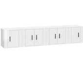 vidaXL Set de muebles para TV 4 piezas madera contrachapada, Mueble de Salon, Mueble TV, Mueble TV salon, Mesa de TV, Mueble tele