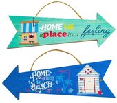 ORIGEN Home Decor - Adorno pared flechas Pack 2 Unidades Adorno Pared  Placas De Madera Azul - 10x0x30 cm 29682
