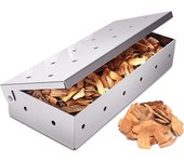 LMETJMA Smoker Box For Gas Grill or Charcoal Grill Stainless Steel Smoke Box Grilling Smoking Box Works with Wood Chips JT43