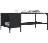 Mesa de Centro con estantería Negro 100x51x40cm Madera multicapa