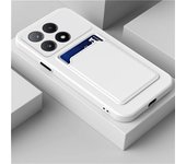 Card Slot Holder Phone Case For Poco F6 F5 F4 F3 Pro Liquid Silicone Wallet Back Cover For Poco X6 X5 X4 X3 M6 M5 M4 Pro 5G Capa