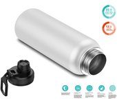 Botella Termo de Maple Inoxidable 1 Litro Deportiva (10 Colores) - Botella de Agua Térmica Reutilizable | Sin BPA | Mantiene 24H Frio / 12H Caliente | Termo y Hermética - Doble Pantalla a Prueba de Fugas (YD550 YD1000 999 1199)