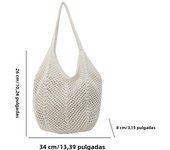 Woven Shoulder Bag for Women Knitting Tote Bags Hollow Out Summer Beach Tote Boho Bag Aesthetic Ladies Crochet Handbag Purse