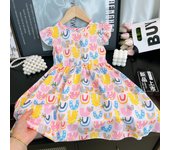 Las Niñas Vestidos De Verano Nuevo Bebé Volar Manga Princesa Vestidos Florales Niños Pequeños Verano Niñas Falda Vestidos De Los Niños