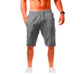 Pantalones cortos de lino y algodón para hombre, pantalones cortos transpirables de Color sólido, ropa de calle para Fitness, S-5XL de verano
