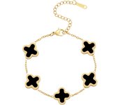 Gold Bracelets for Women, 18K Gold Plated Clover Bracelet for Women Lucky Four Leaf Link Bracelets Jewelry Gifts Trendy for Women