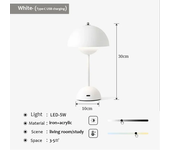 Lámpara de mesa de seta recargable por USB, accesorio de iluminación interior con ajuste de tres velocidades, lámpara de escritorio de brote de flores, decoración del Hoom, luz nocturna