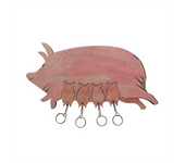Piggy Key Ring Wall Sculpture Decorative Key Holder Hanging Board Key Chain Pendant Decoration Key Door Hook
