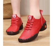 Zapatos de baile de cara blanda con suela de tendón de res de tacón grueso de primavera y otoño para mujer