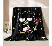 Bad Badtz Maru Black Blanket 4 Season Soft Fluffy Throw King Size Blanket Kid Adult Sofa Bed Blanket Cover Travel Throw Gift