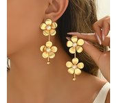 Elegant Simple Style Iron Drop & Dangle Earrings, Geometric Floral Design, Non-Feather, for Women, Daily and Party Wear, Versatile Jewelry | Glamorous Accessories | Iron Construction, Novelty Earrings
