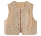 BUNO-Chaleco bordado de terciopelo Vintage para mujer, chaqueta sin mangas con cuello de pico, chalecos elegantes, chalecos de moda para mujer, abrigo 2025