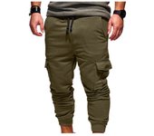 Pantalones Hombre de Bolsillos Múltiple Color Sólido Pantalones Chandal Hombres de Cordón Cómodas Suaves Duraderas Casual Jogger Hombre