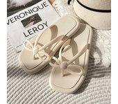 Student outdoor wear fairy style bowknot flip flops non-slip women's summer non-slip seaside vacation beach flip flops women