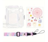 Funda protectora transparente para Instax Mini 12, funda con correa para el hombro