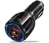 Coche cargador rápido 3.1A dual usb coche multifuncional qc3.0 cargador de coche de carga rápida