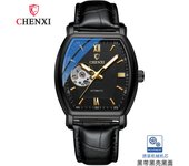 Reloj mecánico automático moda cuadrado reloj calado para hombres reloj mecánico impermeable