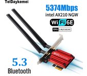 5374Mbps Bluetooth 5.3 WIFI 6E PCIE Adapter Intel AX210 Tri Band Wireless WifI 6 Network Card Windows 11 Window10 For PC