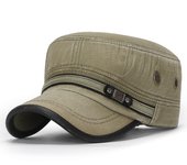 Military Style Cadet Caps Washed Cotton Unique Design Basic Everyday Hats