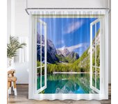 Garden Natural Scenery Shower Curtain Green Vine Flower Foral Plant Landscape Bathroom Decor Modern Polyester Bathtub Curtain