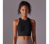 Hamidou Women's Yoga Tops Knit Solid Color Shaping Tank Top Back Cutout Yoga Clothing Fitness Sports Running Sleeveless Tank Top