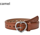 Peach Heart Buckle Belt Waistband Love Heart Eyelet Decoration Fashion Waist Belt Faux Leather Belt Children Dress Decoration