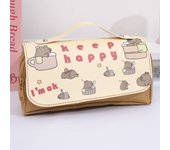 PU Capybara Pen Bag Multi-layer Organizer Kapibara Pencil Case Dirt Resistant Portable Large Capacity Pencil Bag