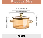 Glass Saucepan Clear Cooking Pot Soup Pot Heating Dual Handles Glass Saucepan With Cover Kitchen Cooking Tools
