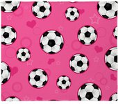 Cute Soccer Ball Print Pink Throw Blanket Super Soft Fleece Plush Throw Blanket