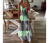 Vestido largo verano para mujer, vestidos informales sin mangas con estampado de moda