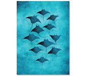 Blue Marine Poster Canvas Painting Whale Shark Manta Rays Surf Sea Wall Art Picture For Living Room Interior Painting Decor