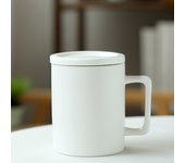 Clásico blanco y negro mate par taza europea café leche taza cuadrada letras creativas