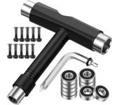Herramientas multifuncionales para Skate, accesorios portátiles para Skate, incluye herramienta de Skate tipo T, destornillador de llave tipo L, 22 piezas