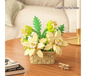 Flower Basket Succulents Building Blocks Everlasting Flower Bonsai Gardens Romantic Bricks DIY Potted Plants Model Kids Kits Toy
