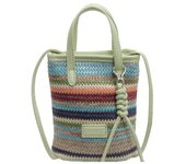 New Summer Striped Straw Bag Leisure Beach Weave Crossbody Bags Casual Vacation Women Handbags Travel