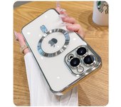 Luxury Plating Magnetic Wireless Charging Phone Case For iPhone 13 12 11 Pro Max Soft TPU Case Lens Protector Phone Accessories