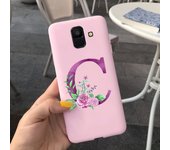 Samsung Galaxy A6 Plus 2018 Case Cute Letter Flower Soft Silicone Cover For Samsung A6 2018 A 6 A6Plus Back Protective Cases