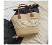 Summer Beach Vacation Straw Bag2025New Style Woven Large Capacity Shoulder Beach Bag Fashionable Trendy Tote Bag