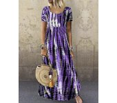 Vestido verano para mujer, moda informal, vestidos de manga corta, vestido largo femenino