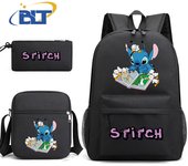 Lilo & Stitch Printed Student Schoolbag Set Children's Backpack Shoulder Bag Pencil Case 3-piece Set