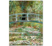 Abstract Monet Garden Landscape Canvas Painting Sunflower Flower Black Cat Poster Print Picture Living Room Aesthetic Home Decor