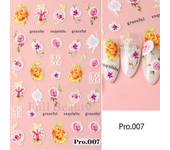 1Pcs Sakura Stickers For Nails 5D Embossed Spring Cherry Blossom Tulip Peony Flowers Petals Sliders Manicure Decoration