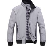 Chaqueta de aviador para hombre Primavera y Otoño nueva moda casual Chaqueta slim, cierre cremallera Estilo militar