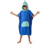 Poncho Toalla Infantil de Playa y Baño para Niños y Niñas Tejido 100% Algodón Natural Modelo Shark de