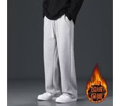 Gris pantalones de chándal de los hombres de verano delgado recto suelto versátil drape pantalones de chándal de pierna ancha niños casual pantalones largos