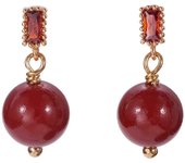 Purple Cinnabar14kGold-Plated Earrings Silver Stud Earrings Niche Retro Artistic High-End Sense