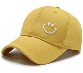 Gorra de béisbol sonriente para hombres y mujeres, sombrero de papá de algodón sin estructura, ajustable, perfil bajo, sombrero