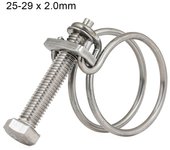 1Pc Double Wire Hose Clamp Assortment Kit Throat Hoop Pipe Hoop Fixed 304 Stainless Steel Pipe Clip